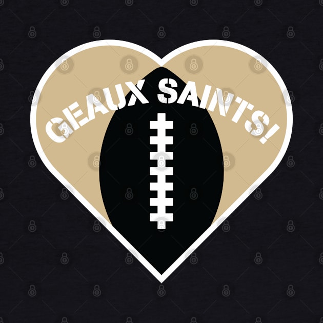 Heart Shaped New Orleans Saints by Rad Love